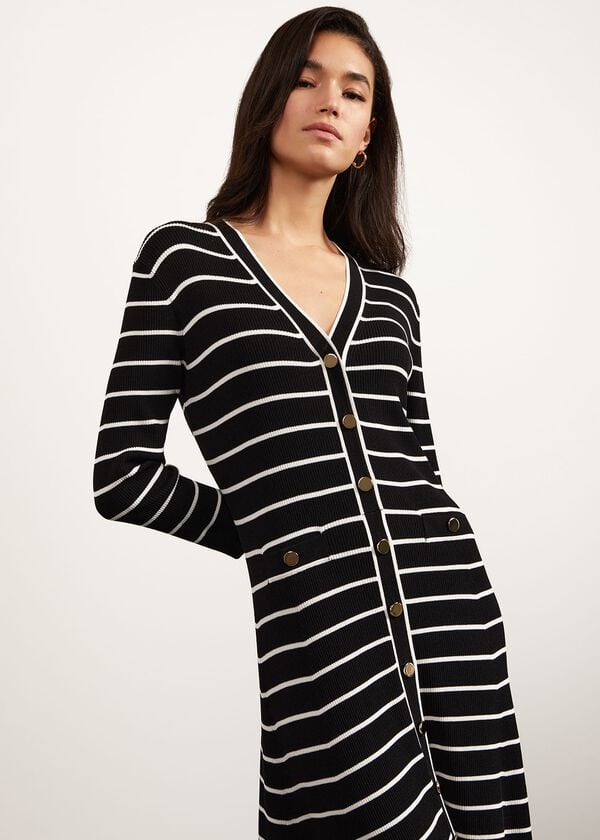 Hobbs Belmont Knitted Dress Black Ivory