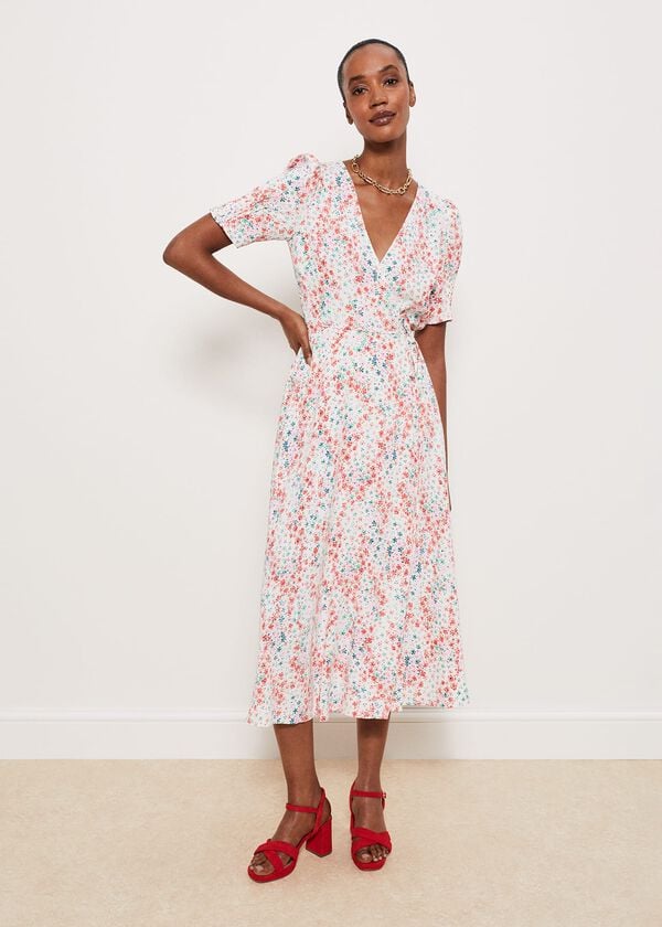 Hobbs Bertie Dress Ivory Multi