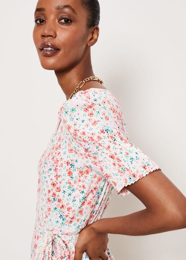 Hobbs Bertie Dress Ivory Multi