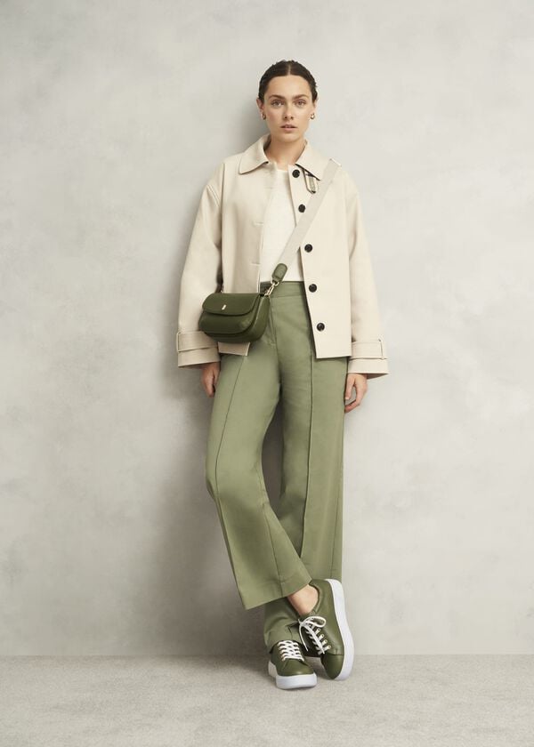 Hobbs Berwick Leather Crossbody Bag Chive Green