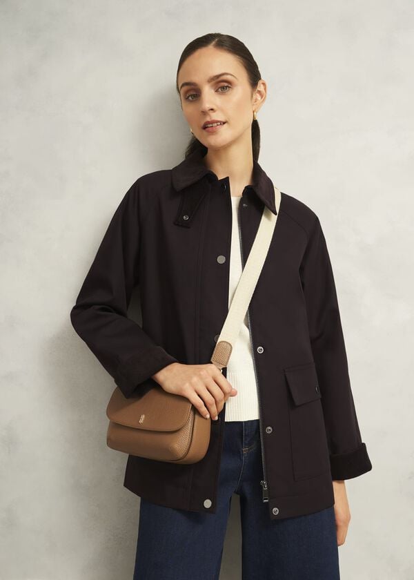 Hobbs Berwick Leather Crossbody Bag Tan Ivory