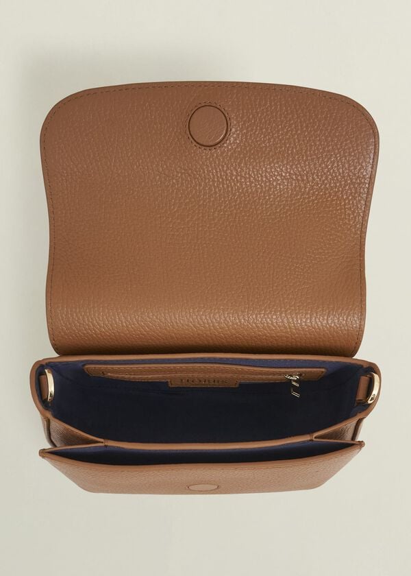 Hobbs Berwick Leather Crossbody Bag Tan Ivory