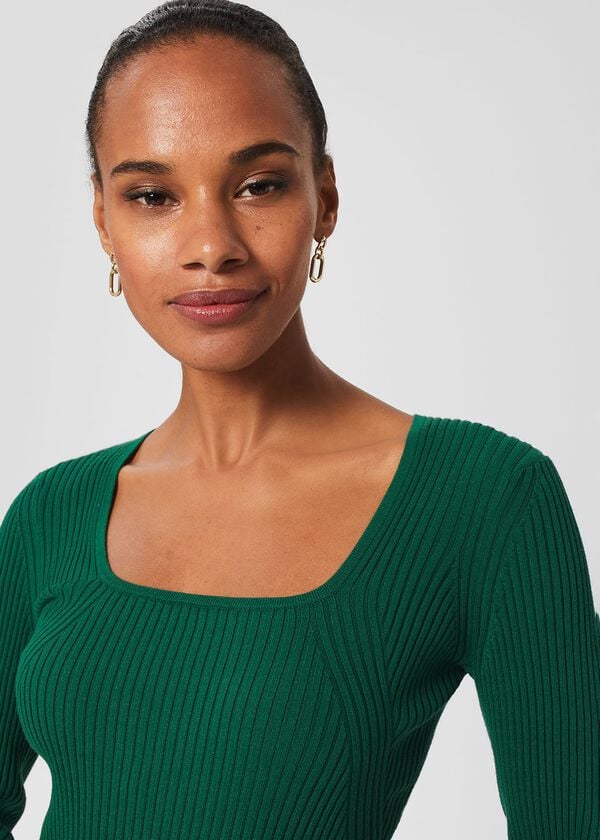 Hobbs Bethan Knitted Top Evergreen
