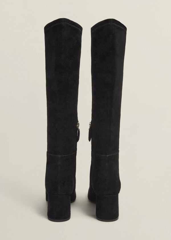 Hobbs Betsy Suede Knee Boots Black