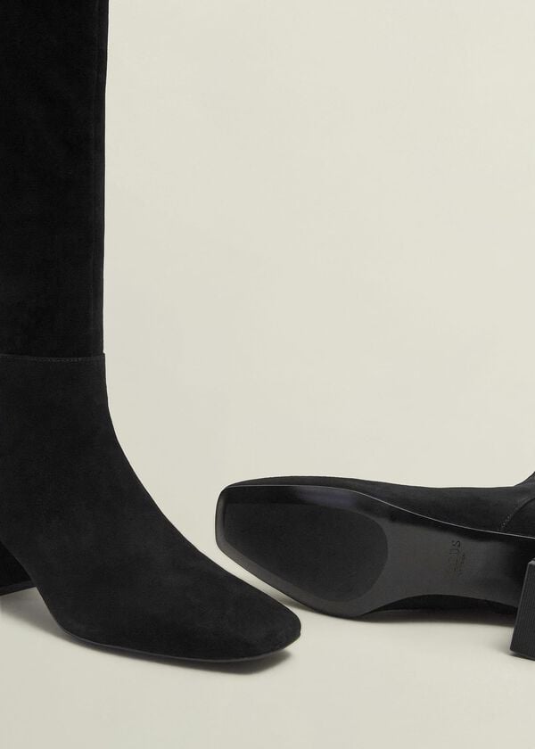 Hobbs Betsy Suede Knee Boots Black