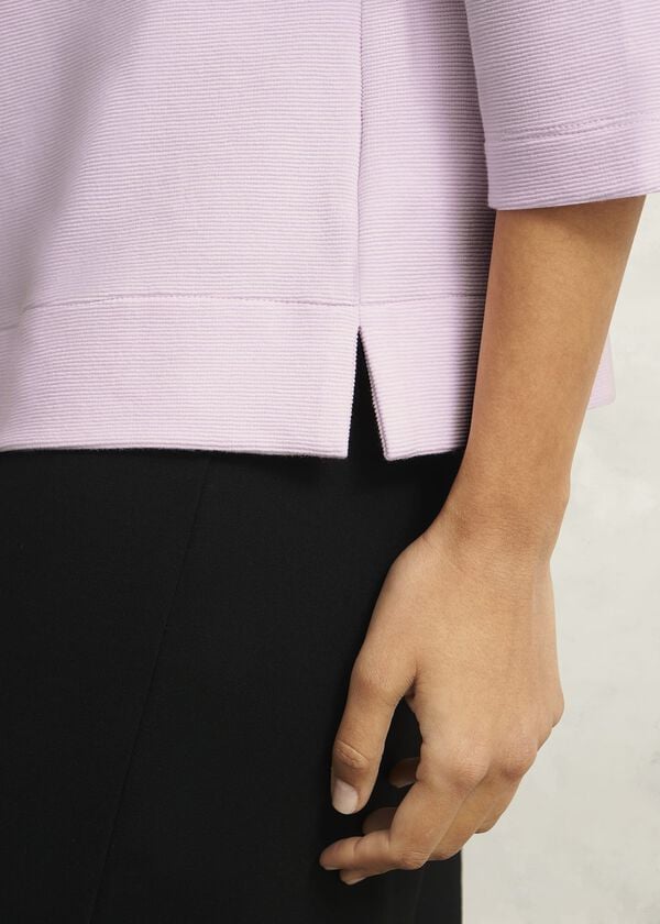 Hobbs Betsy Textured Top Dusted Pink