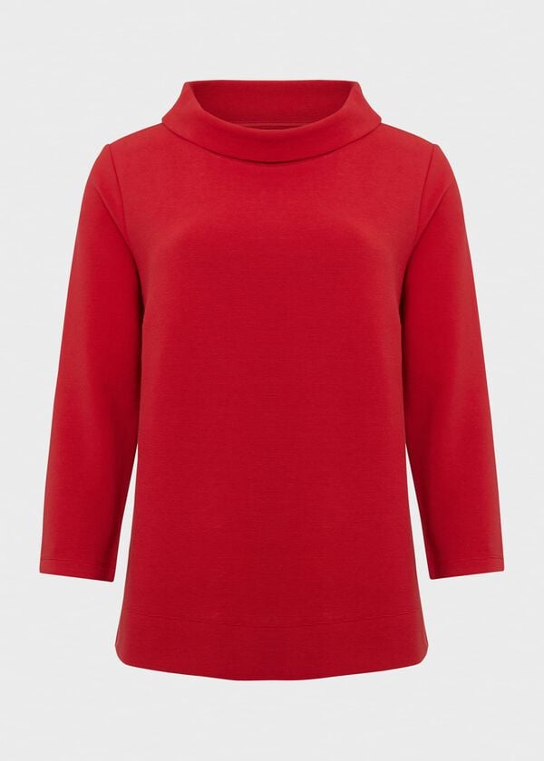 Hobbs Betsy Textured Top With Cotton Cherry Red