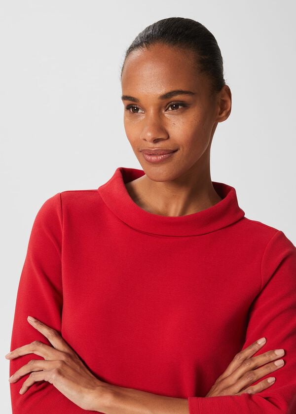 Hobbs Betsy Textured Top With Cotton Cherry Red