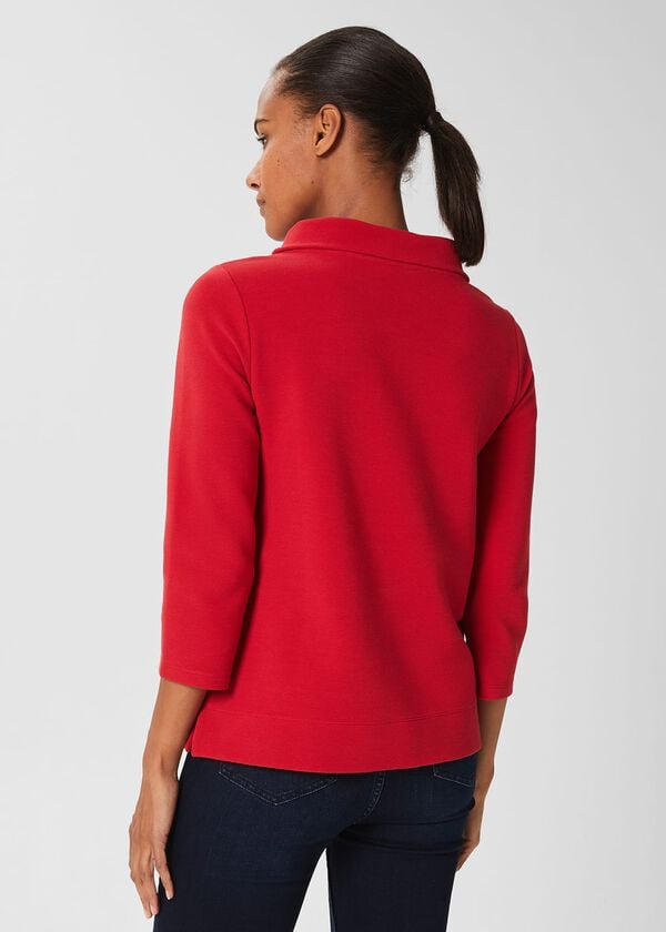 Hobbs Betsy Textured Top With Cotton Cherry Red