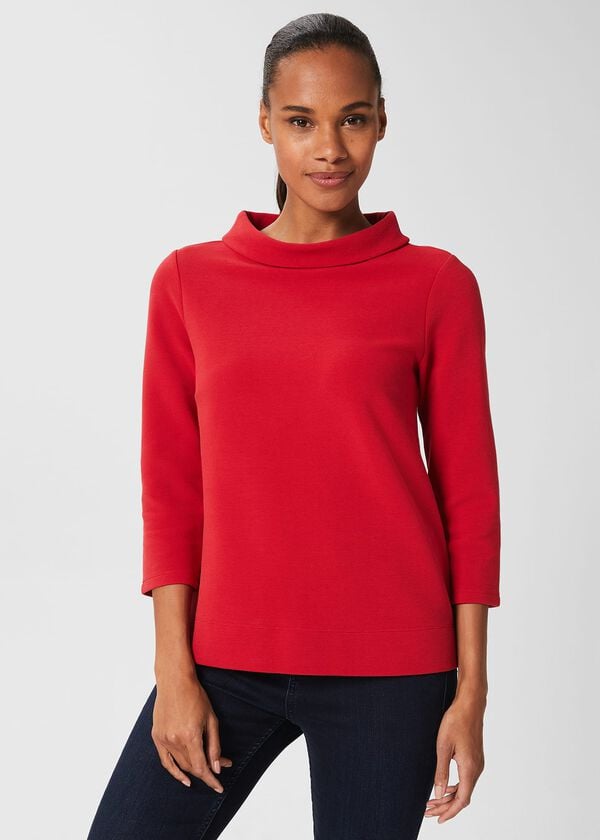 hobbs Betsy Textured Top With Cotton Cherry Red