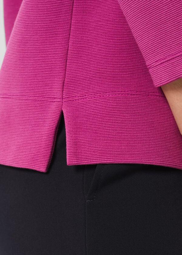 Hobbs Betsy Textured Top With Cotton Magenta Pink
