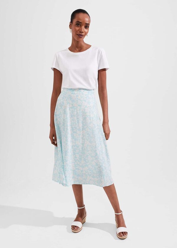 hobbs Bhavina Skirt Blue Ivory