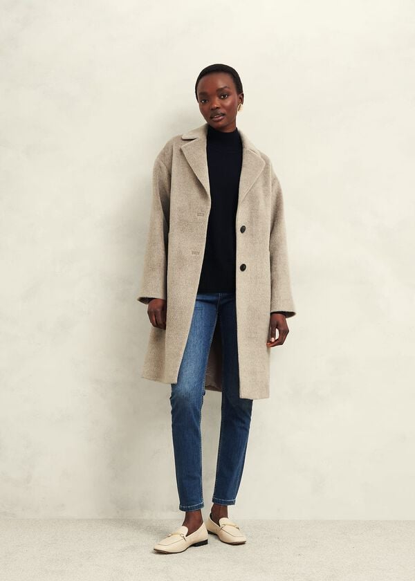 hobbs Bhavina Wool Blend Coat Neutral