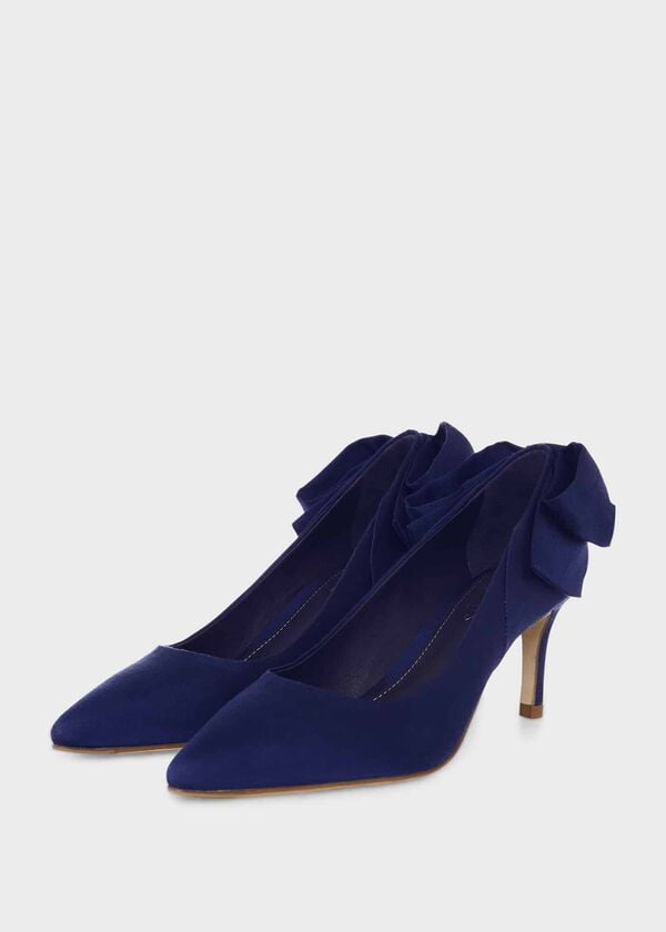 Hobbs Bianca Silk Wool Court Shoes Royal Blue