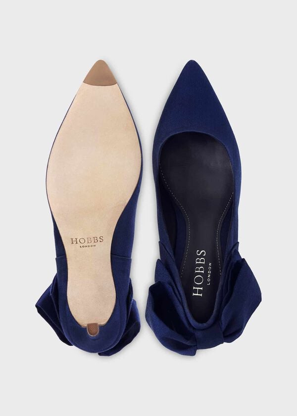 Hobbs Bianca Silk Wool Court Shoes Royal Blue