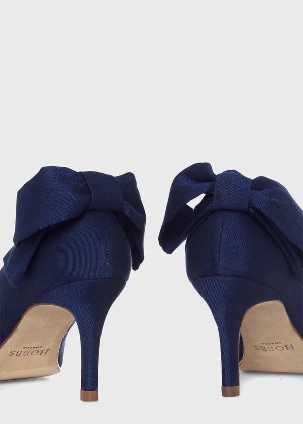 Hobbs Bianca Silk Wool Court Shoes Royal Blue
