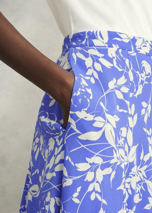 Hobbs Bianca Skirt Blue Cream