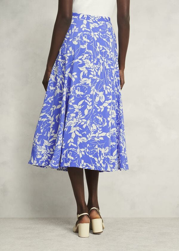 Hobbs Bianca Skirt Blue Cream