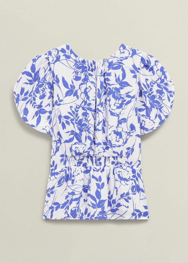 Hobbs Bianca Top Cream Blue