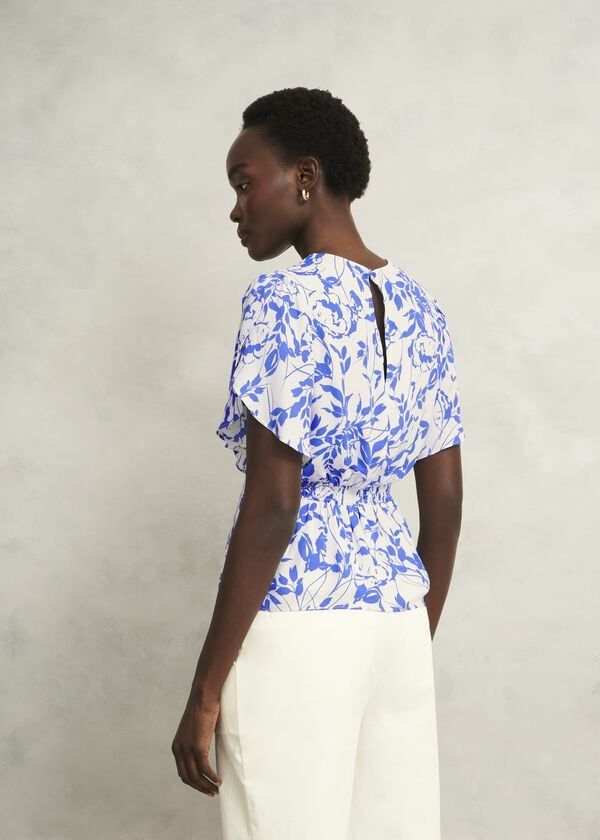 Hobbs Bianca Top Cream Blue