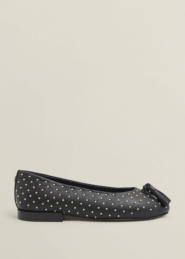 hobbs Bingley Studded Flats Black