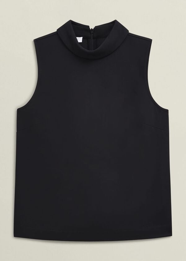 Hobbs Black Clarice Roll Neck Sleeveless Top Black