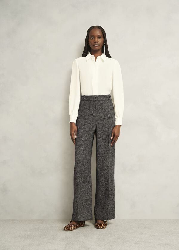 hobbs Blaire Wide Trousers Black Camel