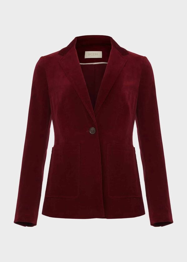 Hobbs Blake Cord Blazer Dark Red