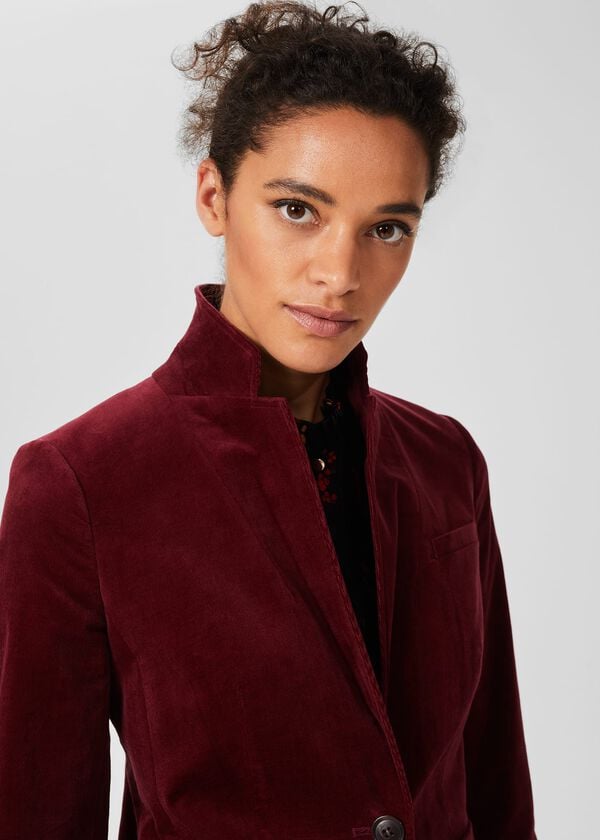 Hobbs Blake Cord Blazer Dark Red