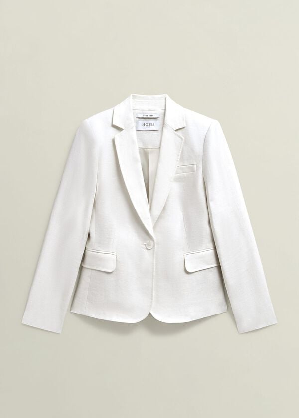 Hobbs Blake Linen Jacket Ivory