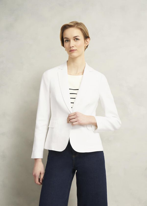 Hobbs Blake Linen Jacket Ivory
