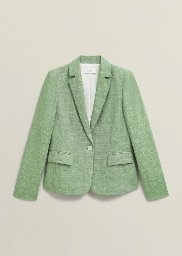 Hobbs Blake Linen Jacket Laurel Green