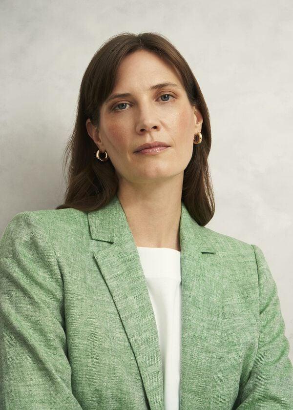 Hobbs Blake Linen Jacket Laurel Green