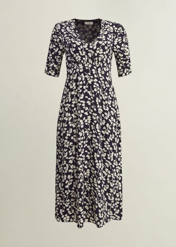 Hobbs Bonnie Dress Navy Cream