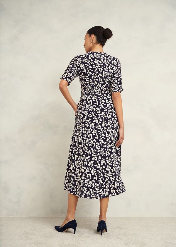 Hobbs Bonnie Dress Navy Cream