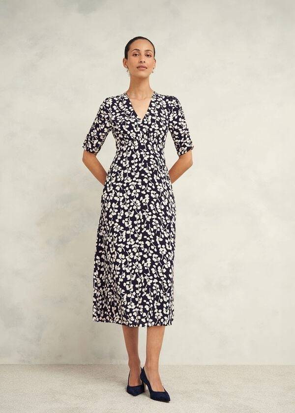 hobbs Bonnie Dress Navy Cream