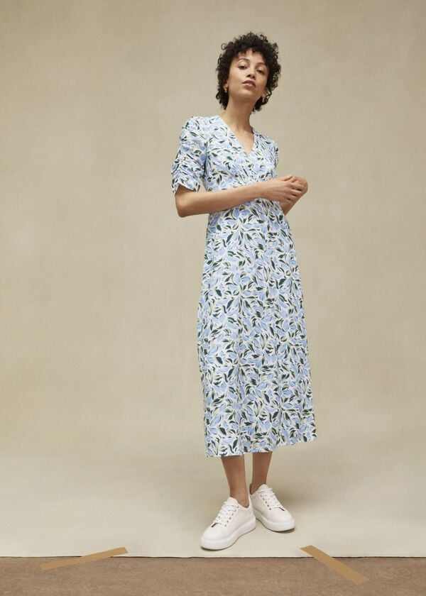 hobbs Bonnie Midi Tea Dress Ivory Multi