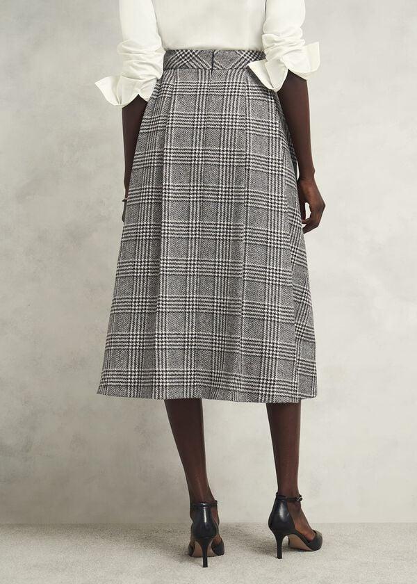 Hobbs Brea Wool Full Skirt Black White