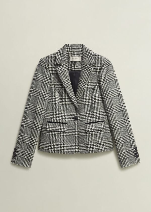 Hobbs Brea Wool Jacket Black White