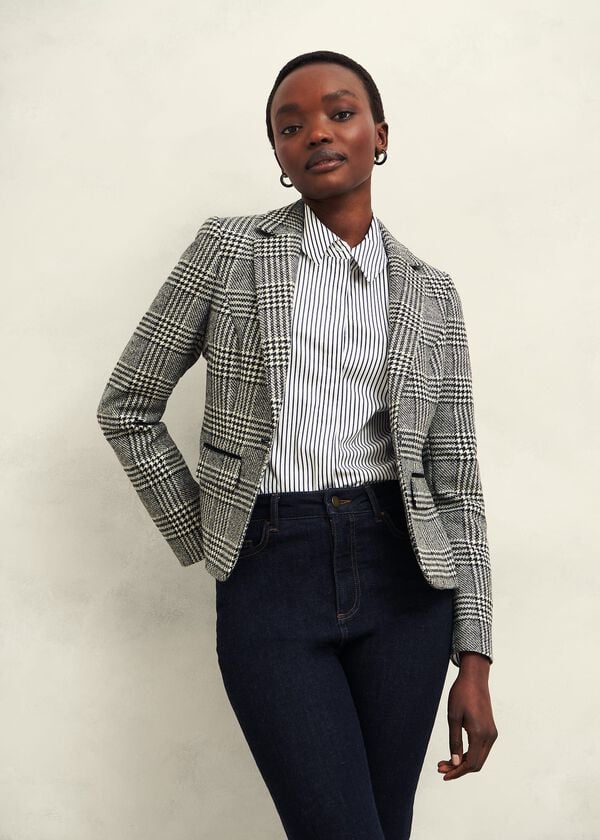 Hobbs Brea Wool Jacket Black White