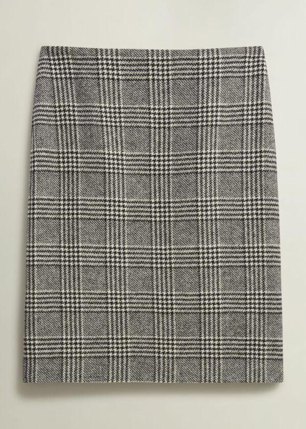 Hobbs Brea Wool Skirt Black White