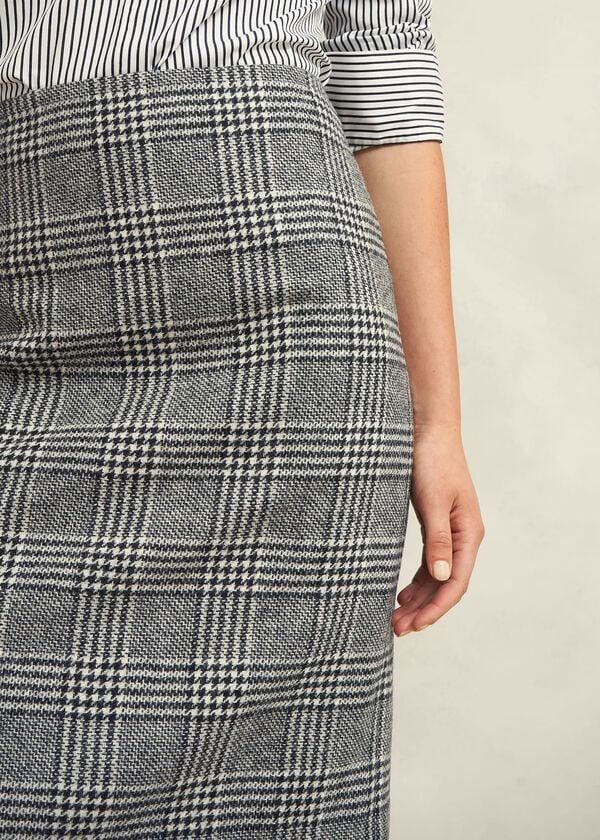 Hobbs Brea Wool Skirt Black White