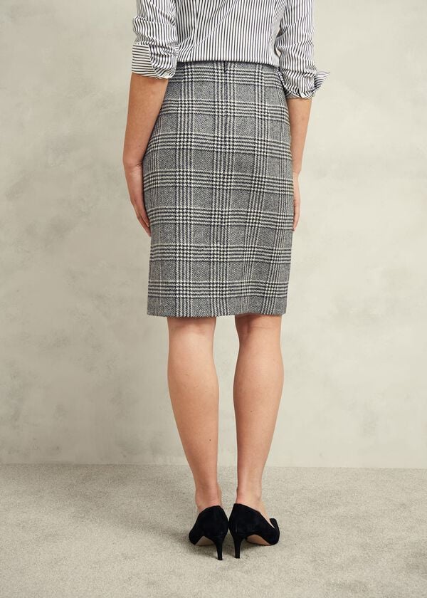 Hobbs Brea Wool Skirt Black White