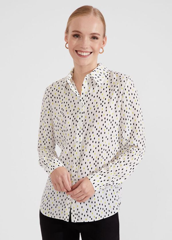 hobbs Brenna Shirt Ivory Lime