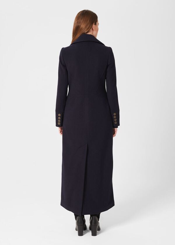 Hobbs Brenna Wool Blend Maxi Coat Navy
