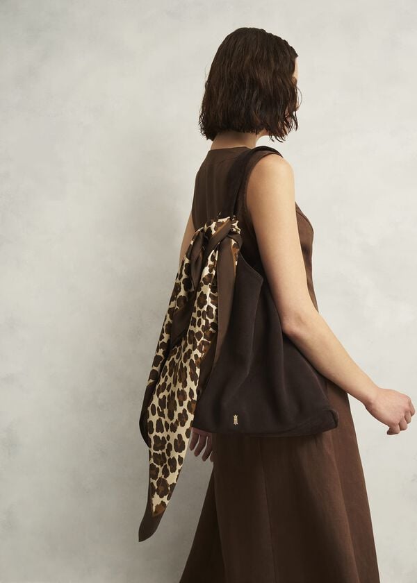 Hobbs Bria Silk Leopard Scarf Brown Multi