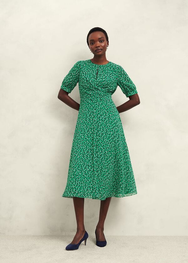 hobbs Bridget Dress Green Multi