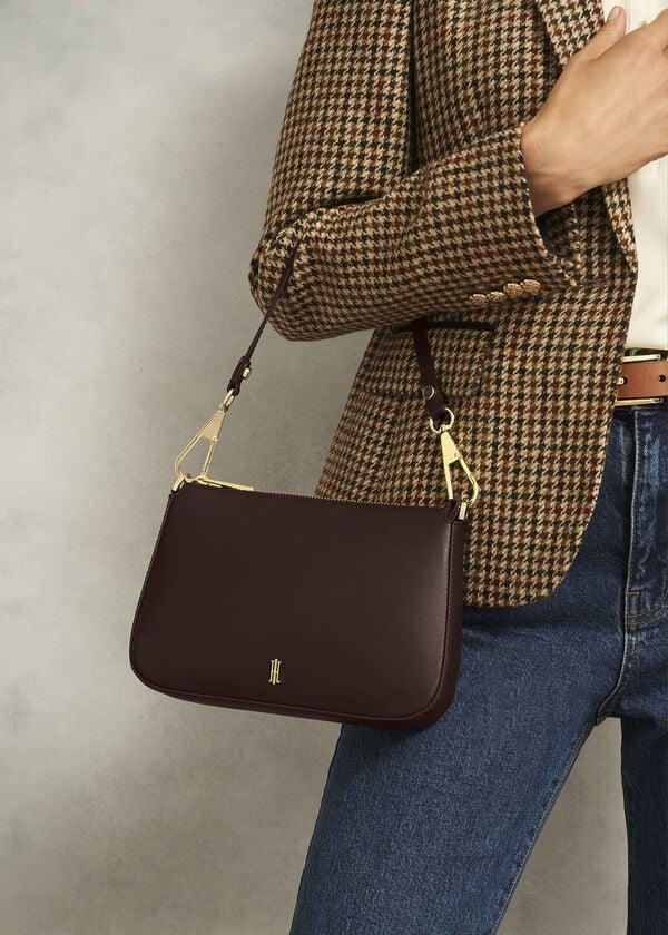 Hobbs Briella Leather Bag Chocolate Brown