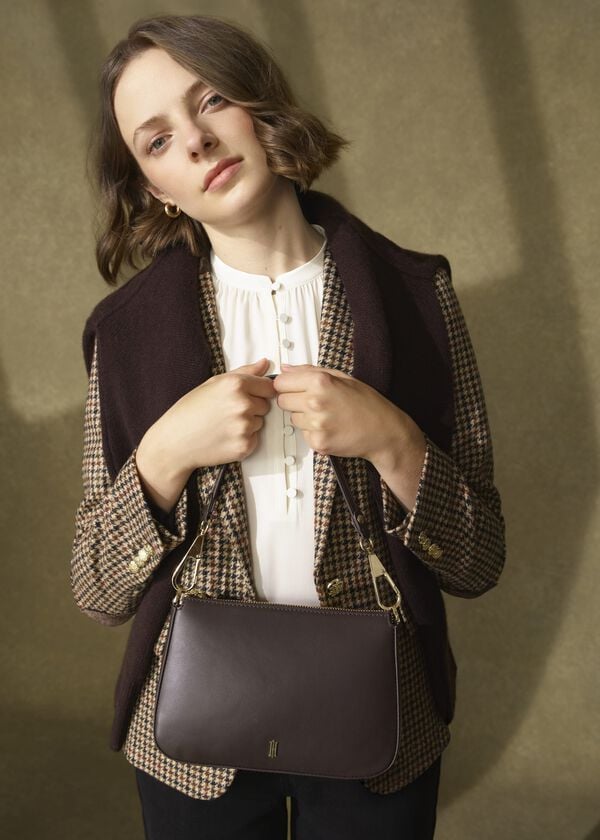 hobbs Briella Leather Bag Chocolate Brown