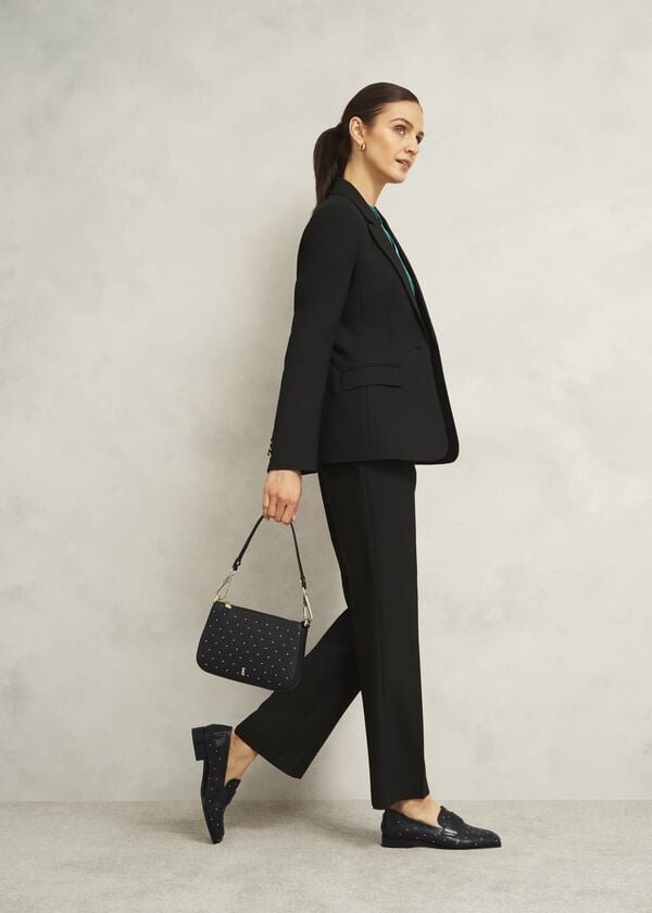 Hobbs Briella Leather Stud Bag Black